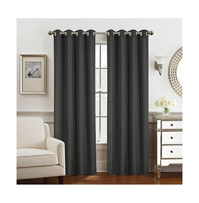 Olivia Gray Gilbert Solid Single Grommet Curtain Panel Pair