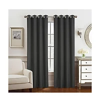 Olivia Gray Gilbert Solid Single Grommet Curtain Panel Pair
