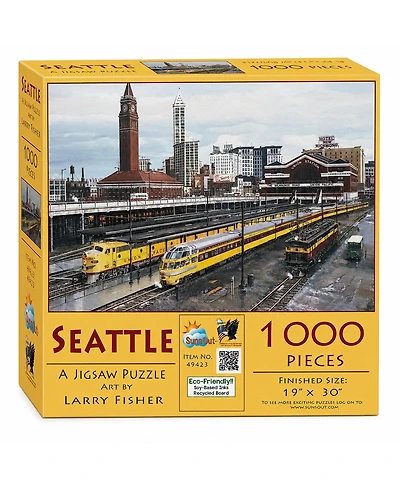 SunsOut Seattle Interlocking 1000-Piece Jigsaw Puzzle, Ages 15+