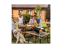Lucky One Outdoor Pizza Oven with Pizza Stone, Wood Fired Portable Oven with Foldable Legs