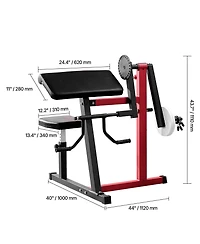 Hongge 2-in-1 Preacher Curl and Triceps Extension Machine with 7-Level Seat for Isolated Arm Training