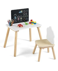 Sugift Kids Weaning Table and Chair Set with Chalkboard