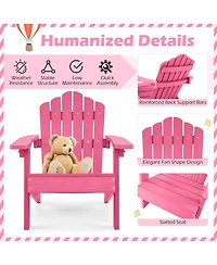 Sugift Kids All-Weather Adirondack Chair for Children with Tilted High Backrest Hips Material