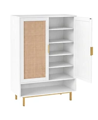 Sugift 43 in 6-Tier Tall Shoe Cabinet with Double Doors and Adjustable Shelves
