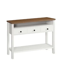 Slickblue Entryway Console Table 45.3 Inch with 3 Drawers and Storage Shelving
