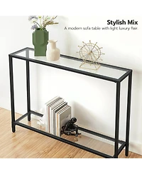 Slickblue 39.4-Inch Entryway Console Table with Durable Metal Frame