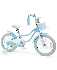 Slickblue Sea Princess 18" Adjustable Kids' Bicycle with Training Wheels, Ages 4+