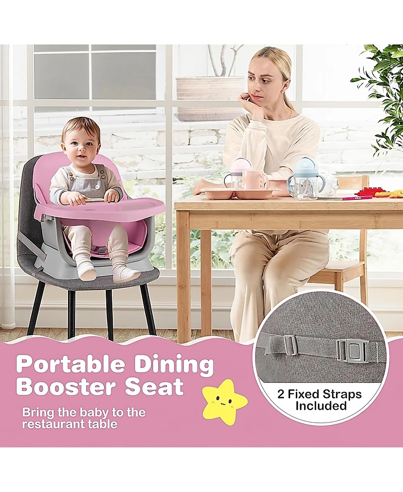 Gouun Baby Baby 16-in-1 Convertible High Chair with Activity Center and Rotating Booster Seat