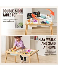 Hongge Wooden Sensory Activity Table, Ages 3-6