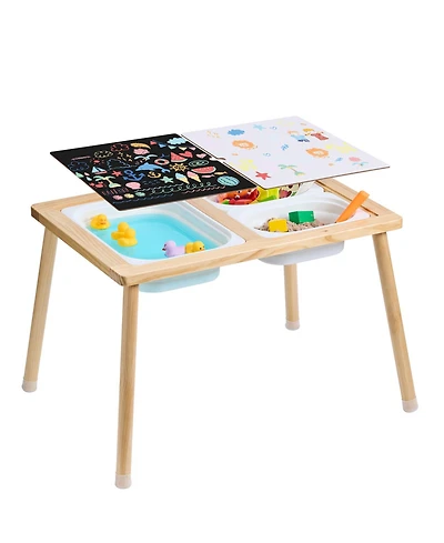 Hongge Wooden Sensory Activity Table, Ages 3-6