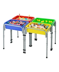 Hongge 4 Station Height-Adjustable Sand and Water Play Table, 4-Piece, Ages 3-6