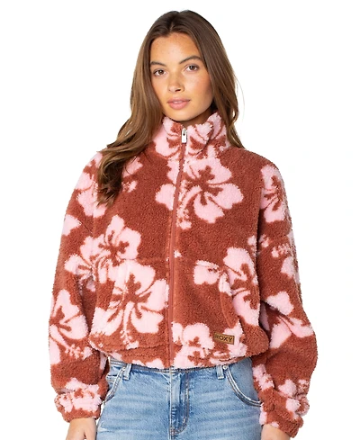 Roxy Women's Cold Surf 263 Cropped Sherpa-Lined Fleece Jacket