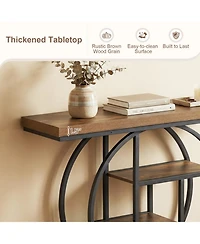Sugift 4-Tier Console Table 41 in Entryway Table with Storage Shelves