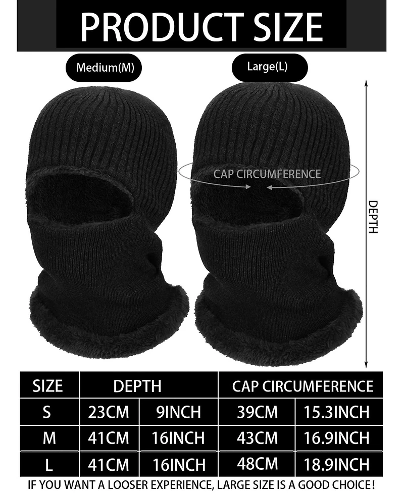 Piscifun 4 Pack Winter Balaclava Face Mask Knitted Fleece Thermal Cold Weather Outdoor Gear