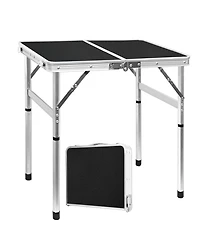 Piscifun Small Folding Table Lightweight Camping Adjustable Height Portable Beach Indoor Outdoor Picnic Bbq