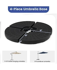 Gouun 4-Piece Fillable Patio Umbrella Base with Locking Pins