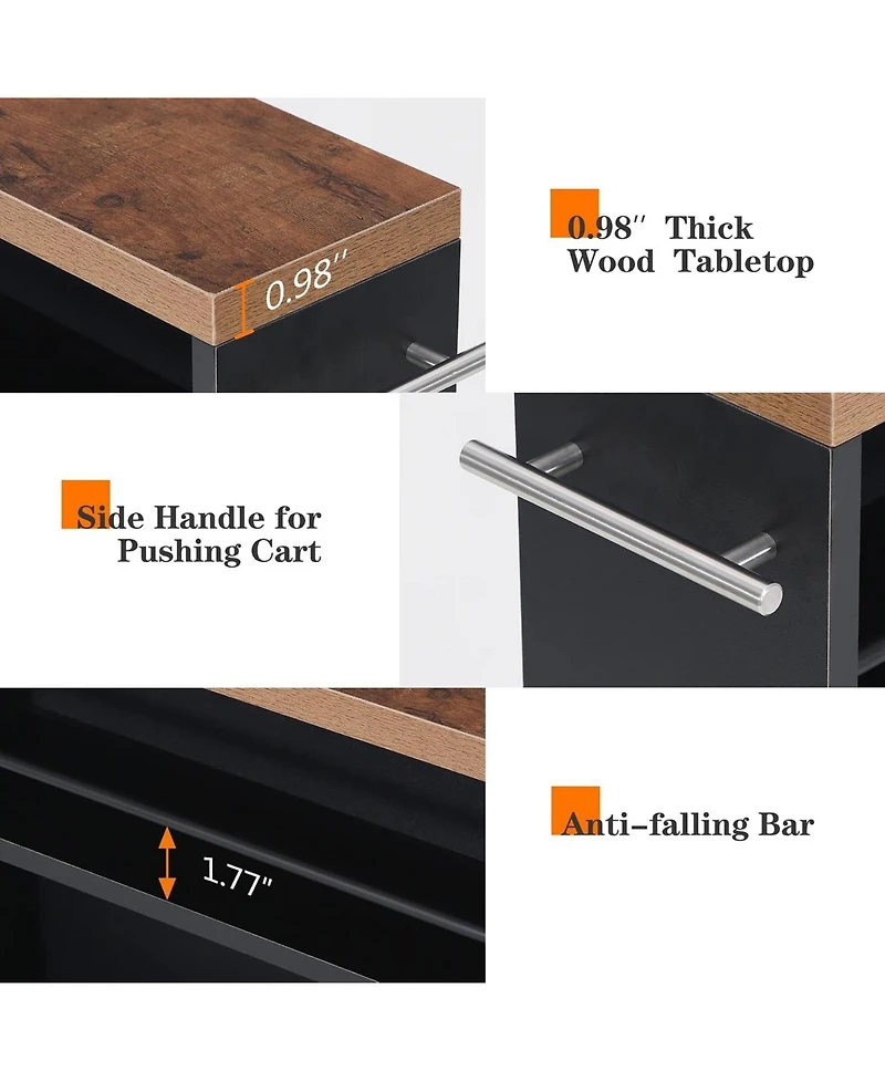 Tribesigns 4-Tier Slim Rolling Storage Cart with Handle