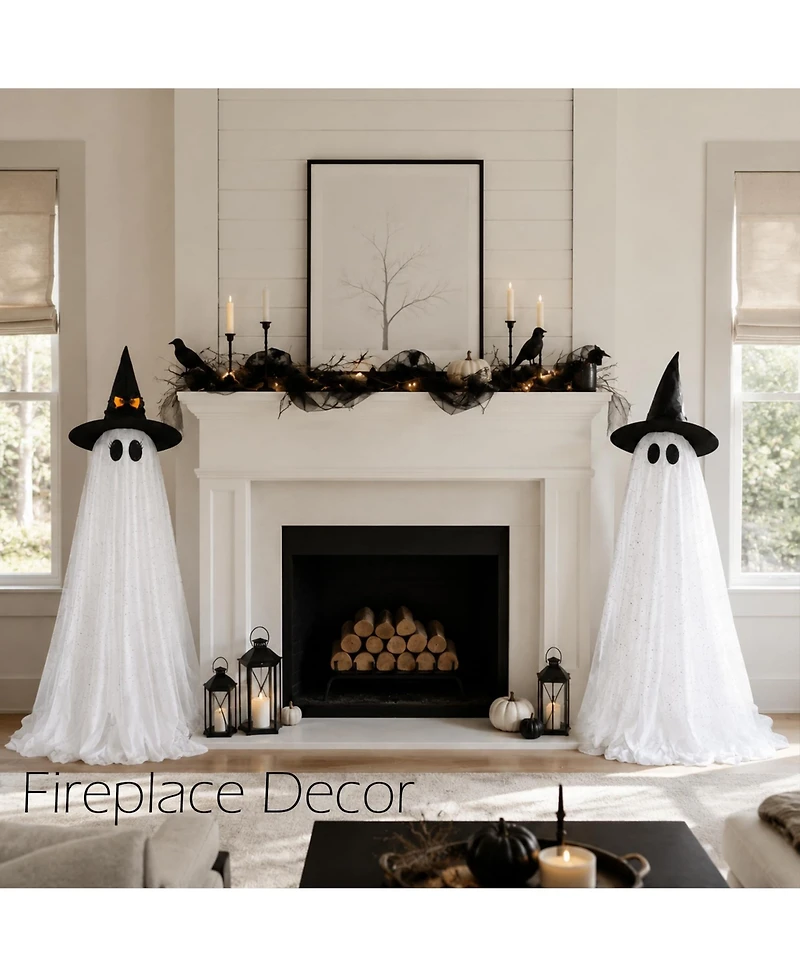 Aofar 2 Packs Ghost String Lights Remote Control Outdoor Indoor Decorations