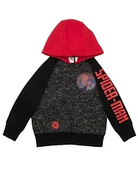Spider-Man Boys' 3T - 12 3-Piece Zip-Up Fleece Hoodie, T-Shirt and Pants Set