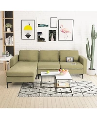 Gouun Modular 94 Inch L-Shape Sectional Sofa Reversible Chaise with Usb Ports