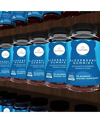 Sunergetic Elderberry Gummies with Vitamin C and Zinc, Raspberry Flavor, 90 Count