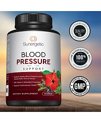 Sunergetic Herbal Supplement with Garlic, Hawthorn, Hibiscus and Vitamins, 90 Capsules