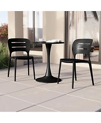 WestinTrends Outdoor Modern Stackable Plastic Patio Dining Side Chairs (Set of 2)