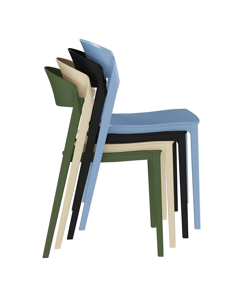 WestinTrends Outdoor Modern Stackable Plastic Patio Bistro Dining Side Chairs (Set of 2)