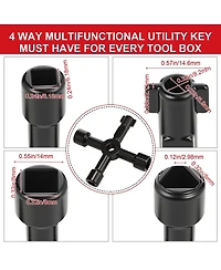 Xdovet Water Meter Key Steel Wrench T-handle 4-way Valve Tool