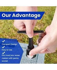Xdovet Curb Box Wrench Pentagon Water Meter Socket T Handle Valve Tool