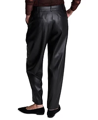 Kenneth Cole Women's Faux Leather High-Rise Cropped Ankle Pants