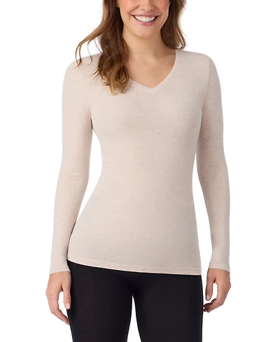 Cuddl Duds Women's Softwear with Stretch Long Sleeve V-Neck Top