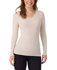 Cuddl Duds Women's Softwear with Stretch Long Sleeve V-Neck Top