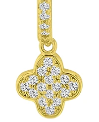 Macy's 14k Gold-Plated Clover Drop J Hoop Earrings