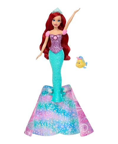 Disney Princess Transforming Ariel Fashion Doll with Flounder & 2 Accessories, Ages 3+