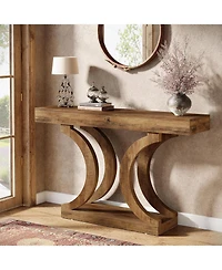 Tribesigns 43.31-Inch Farmhouse Console Table for Entryway, Unique Narrow Sofa Behind The Couch with Curved Legs