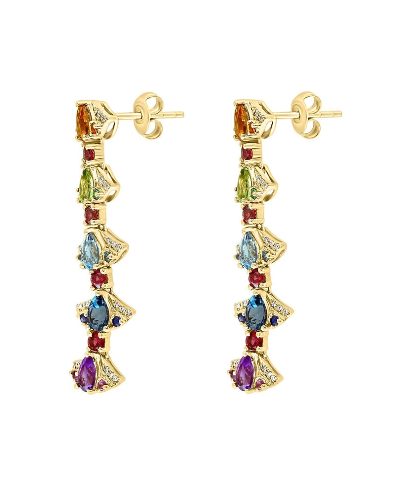 Lali Jewels Multi-Gemstone (3.09 ct. t.w.) Earrings in 14k Rose Gold