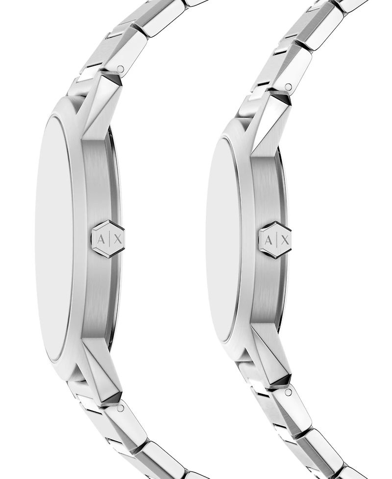 Armani Exchange Men's Quartz Three Hand Silver Stainless Steel Watch 42mm
