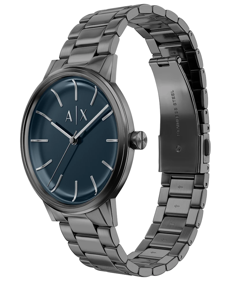 Armani Exchange Men's Quartz Three Hand Gunmetal Stainless Steel Watch 42mm