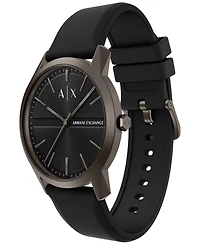 Armani Exchange Men's Quartz Three Hand Black Silicone Watch 42mm