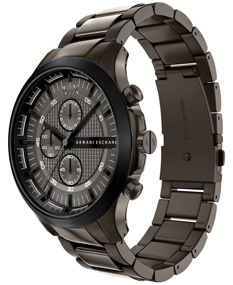 Armani Exchange Men's Quartz Chronograph Brown Stainless Steel Watch 46mm