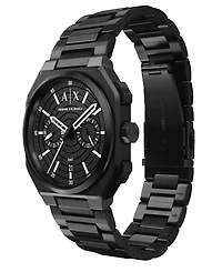 Armani Exchange Men's Quartz Dual Time Black Stainless Steel Watch 40mm