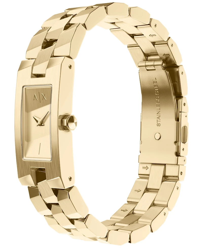 Armani Exchange Women's Quartz Two Hand Gold Stainless Steel Watch 34mm