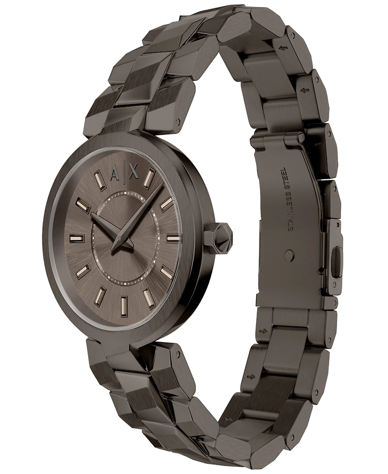 Armani Exchange Women's Audora Quartz Two Hand Brown Stainless Steel Watch 34mm