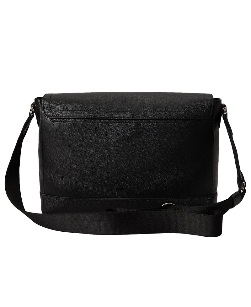 Polo Ralph Lauren Men's Pebbled Leather Messenger Bag