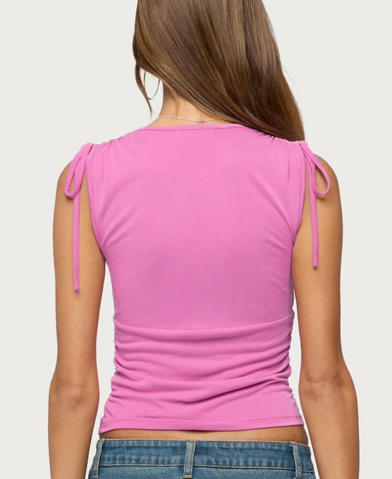 Edikted Women's Cady V-Neck Ruched Tank Top