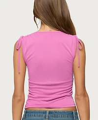 Edikted Women's Cady V-Neck Ruched Tank Top