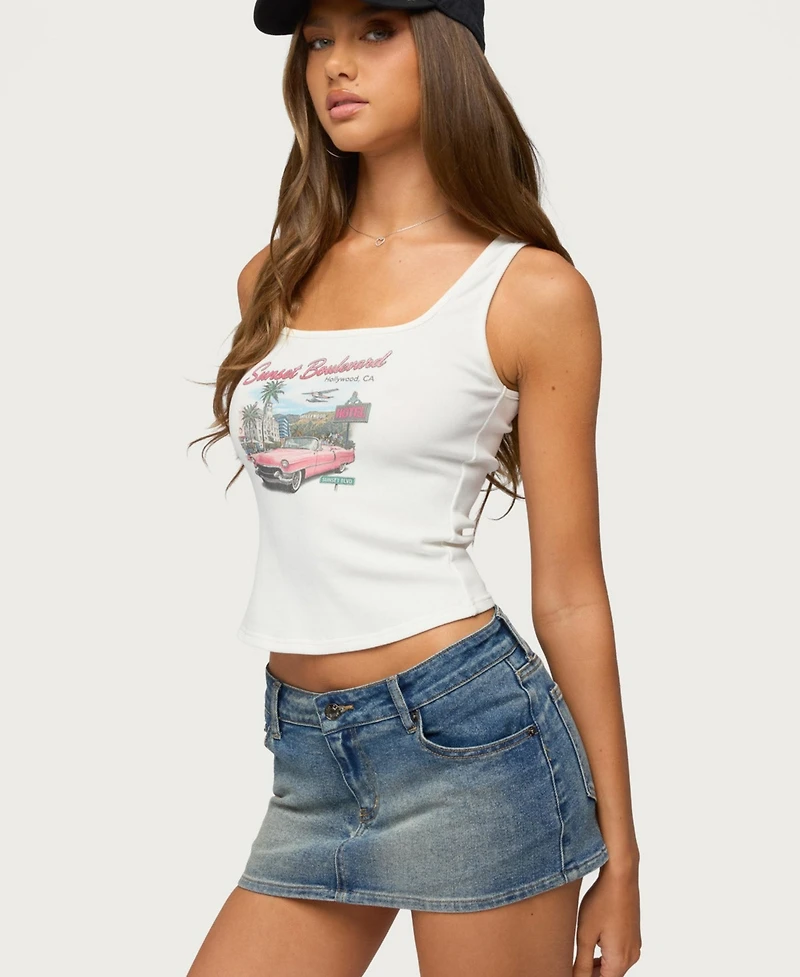 Edikted Womens Sunset Boulevard Tank Top