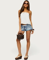 Edikted Women's Pearle Strapless Crochet Tube Top