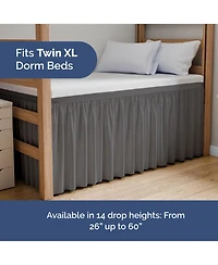Cgk Unlimited Elastic Wrap Around Dorm Bed Skirt, Easy Fit 32-42" Extra Long Drop